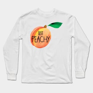 Peachy Just Peachy Peach Laptop Fruit Florida Georgia Water Bottle Long Sleeve T-Shirt